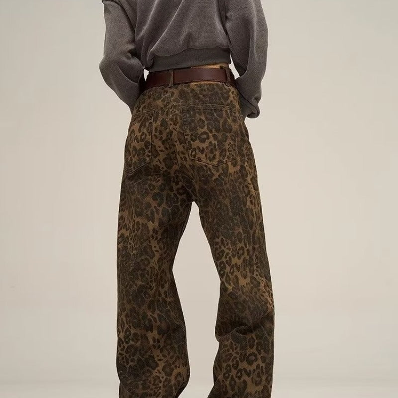 Josie - Vintage Leopard Print Jeans